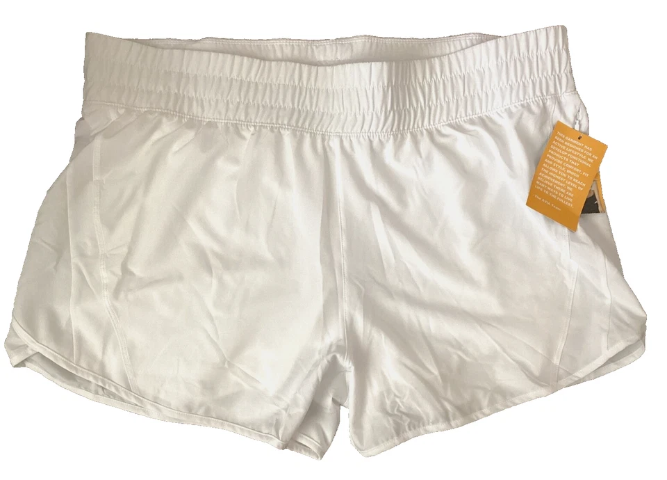 AVIA Women's Running Shorts with Bike Liner White Size 2XL XX-Large 20