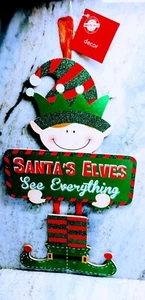Christmas House Hanging Decor- NEW-SHIP24HRS. Santa’s Elves See Everything. 14”. - Picture 1 of 8