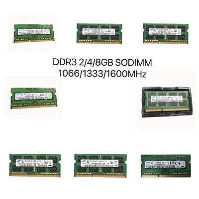 Samsung DDR3 2GB 4GB 8GB 1066 1333 1600MHZ PC3 Sodimm Notebook Memory Ram Lot - Image 1 of 4