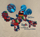 Disney Parks 2014 Epcot World Showcase Soccer T-Shirt Size M USA UK Mexico Japan