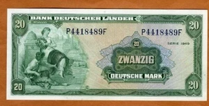Germany Federal Republic, 20 Deutsche Mark, 1949, P-17, UNC - Picture 1 of 2