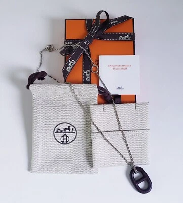 COLLAR VULCANIO HERMES HERMÈS COLLIER CADENA D'ANCRE MARRÓN - USADO Foto 1 de 4