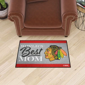 NHL - Chicago Blackhawks World's Best Mom Starter Mat Accent Rug - 19in. x 30in. - Picture 1 of 5