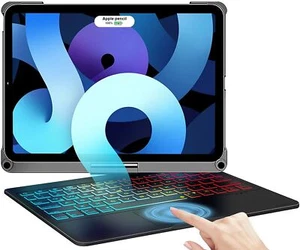 For iPad 7/8/9th Gen Pro 11 12.9 Air 4 5 360 Rotate Case With Touchpad Keyboard - Picture 1 of 65