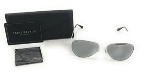 Gafas de sol polarizadas Prive Revaux - The Commando Aviator blancas/plateadas Mirr con estuche - Imagen 1 de 6