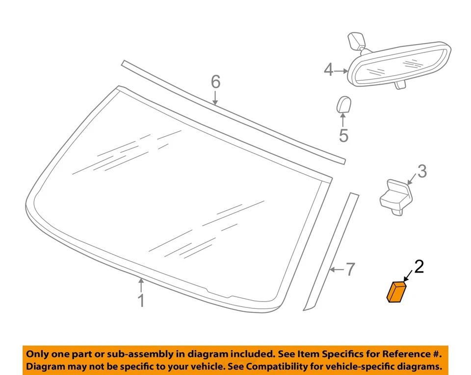 CHRYSLER OEM 97-18 Aspen Windshield Glass-Windshield Spacer 55028214 - Image 1 of 2