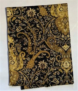 Home Decorating Heavy Black & Gold Printed Cotton Fabric - 2 Yards - 58" Wide - Picture 1 of 3