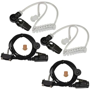 2-Pack HQRP Hands Free Headset Acoustic Tube Earpiece & PTT Mic for Vertex Radio - Zdjęcie 1 z 11