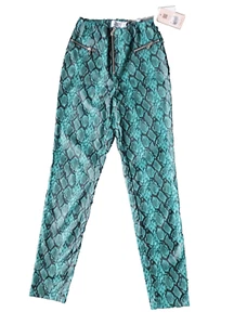 Tiger Mist Pants Pearl Womens Size XS Blue Snakeskin Print Zip Front Leggings - Bild 1 von 10