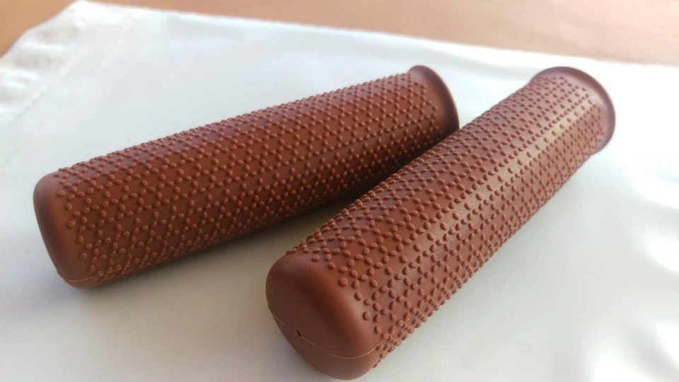 Vintage Anit-Slip *BROWN Rubber Bicycle Handlebar Bike Grips Cruiser BMX MTB - Image 1 of 1