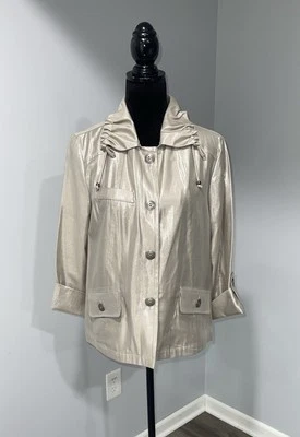 Ruby Rd Silver metallic lightweight summer jacket size 10 women’s - Image 1 of 4