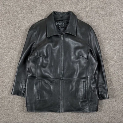 Vintage 90’s Siena Studio Black Soft Genuine Leather Full Zip Jacket Women’s XL - Image 1 of 4