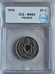 France 25 Cents 1914 ICG MS 64 - Picture 1 of 2