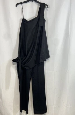 AQ/AQ Amwell Halter Neck Jumpsuit Black Wide Leg Tie Waist Sz US 4 - Image 1 of 4