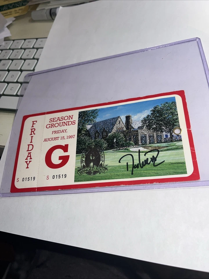 Boleto completo firmado por Davis Love III ganador del campeonato de la PGA 1997 Foto 1 de 1