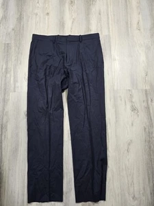Theory flat front mens navy dress pant size 34/30 wool blend made in Japan - Picture 1 of 6