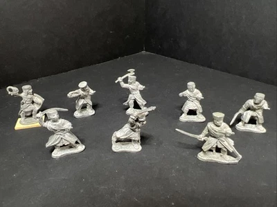 Lot of 8 Unmarked Medieval Foot Soldiers – 25–28mm Lead Metal – Mixed Weapons - Image 1 of 4