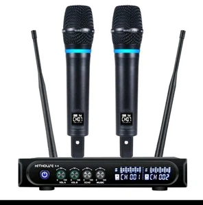 Kithouse S9 UHF wiederaufladbares kabelloses Mikrofonsystem Karaoke Mikrofon Wi - Bild 1 von 7