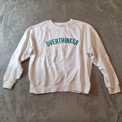 Wildfox Sweatshirt Womens Medium White Overthinker Short Pullover Crew Neck - Image 1 of 4