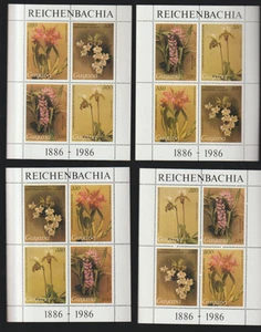 Guyana flowers orchids MNH overprint miniature sheets Scott 1333-1336 - Bild 1 von 1