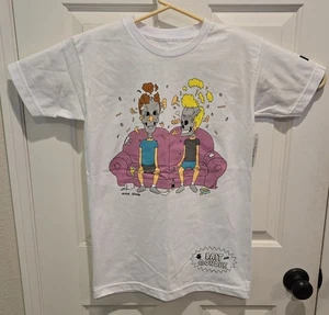 Camiseta Beavis and Butthead Cebo and Gondek Para Hombre Blanca MTV HECHA EN EE. UU. Camisa - Imagen 1 de 4