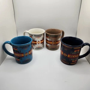 Pendleton Woolen Mills Chief Joseph Mugs Set Of 4 Excellent Condition No Box - Picture 1 of 6