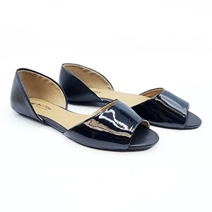 Reaction Kenneth Cole schwarze zehenfreie Lackleder-Flats Damengröße 8,5 M - Bild 1 von 10