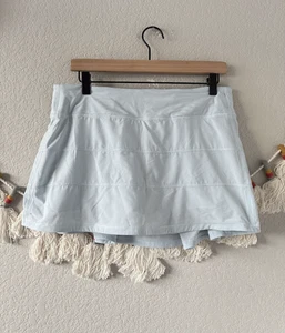 Lululemon Pace Rival Mid Rise Pleated Lined Skort Yoga Run Pilates Light Blue 10 - Picture 1 of 8