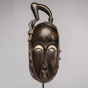 US1013 Yohure Mask with Stand Ivory Coast Africa Yaure Tribal African Artwork - Picture 1 of 14