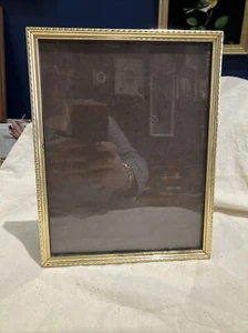 Vintage    Gold Tone 7”x9” Photo Frame Pitting At Bottom Edge/ Side - Picture 1 of 6