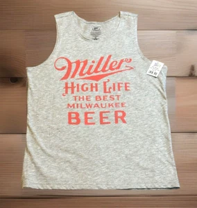 Men's Size Medium Miller High Life Beer Tank Top Shirt Heather Gray Sleeveless - Picture 1 of 4