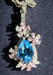 Sterling Silver Natural Blue Topaz Pendant Without Chain New UK Seller 00868 - Picture 1 of 7