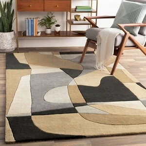 5x8|8x10Hand Tufted Wool Area Rug New Geometric Abstract Design Premium Quality. - Picture 1 of 8