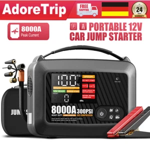 Auto KFZ Starthilfe 8000A Jump Starter Starthilfegerät + Kompressor Powerbank - Bild 1 von 10