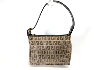 FENDI Accessory Pouch bag Purse Coated Canvas Beige - Picture 1 of 22