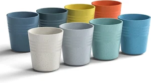 Homestockplus 8 Oz Wheat Straw Drinking Cups, 【Set of 8】 Small Plastic Cups Reus - Picture 1 of 7