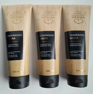 Bath and Body Works Aroma Cedarwood Sauna Eucalyptus Patchouli Cream 8 oz New x3 - Picture 1 of 1