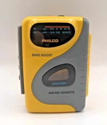 Reproductor de casete estéreo de radio AM/FM Philco de colección con refuerzo de graves SIN PROBAR Foto 1 de 4