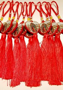 12 Virgen De Guadalupe Red String Tassel  car pendant/Baptism Religious Heart 