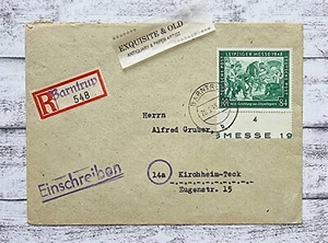 1948 Deutsche Post Leipziger Messe Barntrup Einschreiben Kirchheim Ganzsache alt - Picture 1 of 3