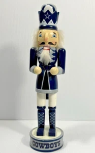 Dallas Cowboys Nutcracker 14" Wooden Football Team Decor - NFL Collectable - Picture 1 of 9