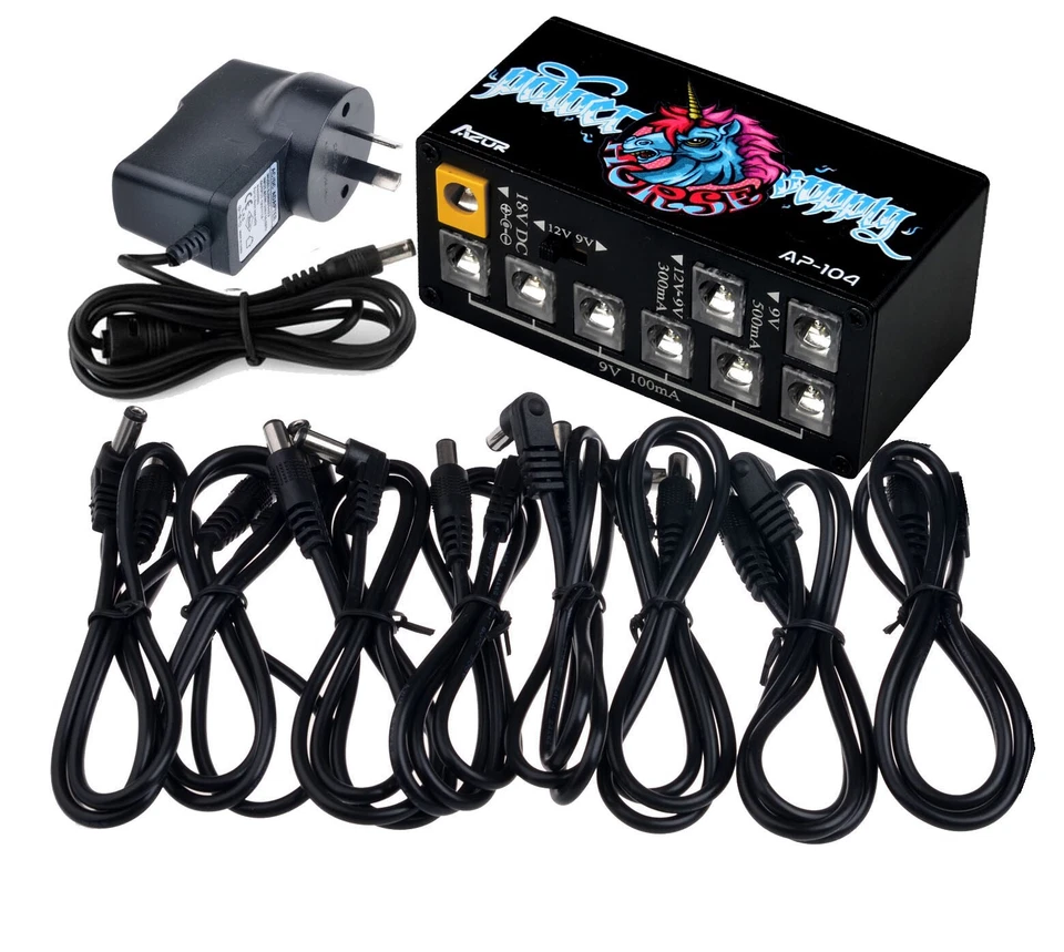 AZOR CP-204 Multi DC Guitar Pedal Power Supply 8 Outputs Mini Power Supply 18V - image 1 of 4