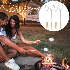 4 Pcs Barbecue Sign Kabob Skewer for Grilling Skewers with Wood Handle - Picture 1 of 12