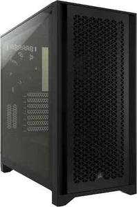 Corsair 4000D Airflow Mid-Tower ATX Tempered Glass Case Black + 2 fans -(NEW) - Zdjęcie 1 z 10