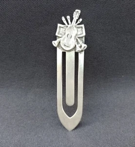 Vintage Bookmark 800 Silver Musical Theme Italian Firenze Bartoli Brunetto - Imagen 1 de 5