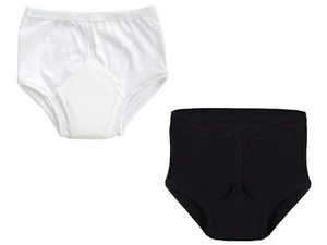 Incontinence Pants for Men Y-Front 200ml Black/White Men Briefs UK Size S-3XL - Picture 1 of 4