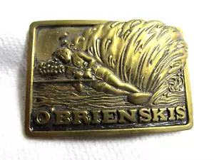 1980 Brass Baron Buckles O’Brien Skis Promo Belt Buckle Water Skiing O’Brienskis - Picture 1 of 2