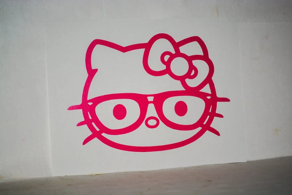 Hello Kitty Nerd Nerdy Glasses Vinyl Car Bumper Laptop iPad Tablet Decal Sticker - Image 1 of 2