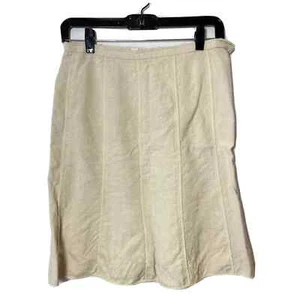 Marc Jacobs Silk Knee Length A-Line Skirt Womens Size 2 Beige Lined Zip - Picture 1 of 8