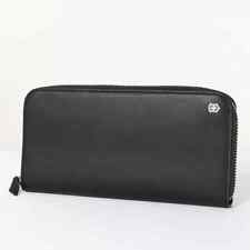 Victorinox Zip Around Long Wallet Black Leather Plain Skimming Prevention Japan